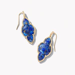 Kendra Scott Abbie Gold Drop Earrings in Bronze Veined Lapis